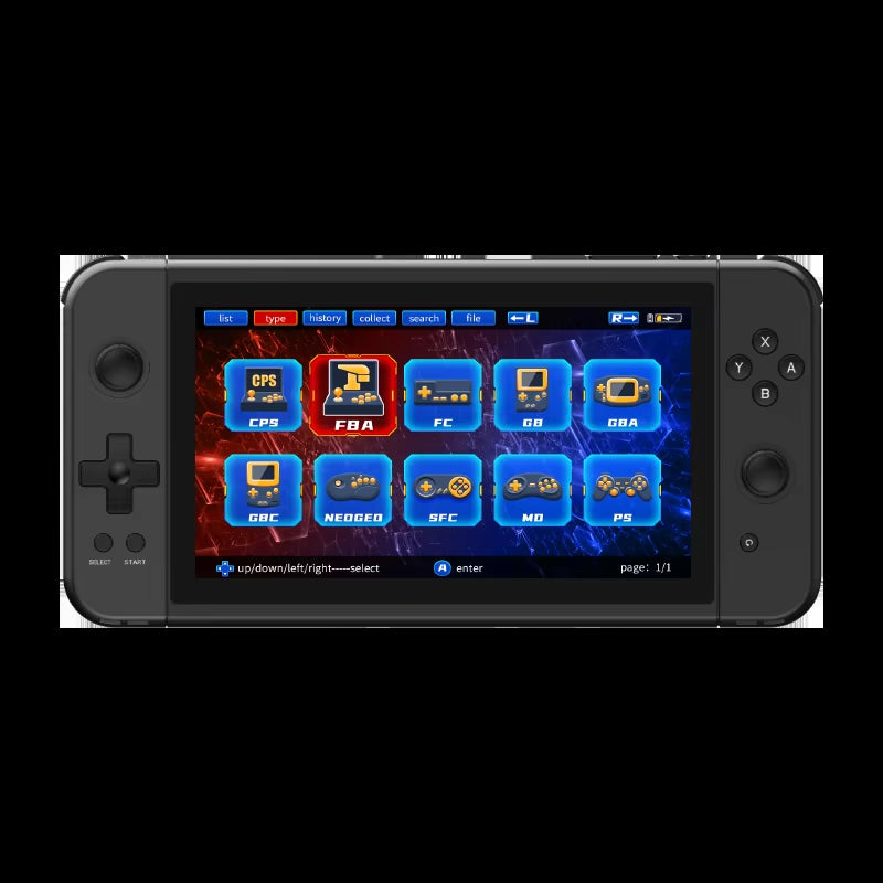 X70 Handheld Game Console 7 Inch Video Game Players Supports 2 USB Controllers PS1 Game Connect to an HD TV