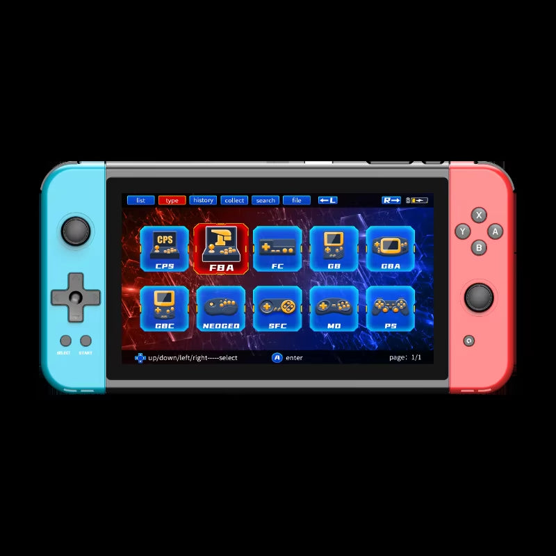 X70 Handheld Game Console 7 Inch Video Game Players Supports 2 USB Controllers PS1 Game Connect to an HD TV