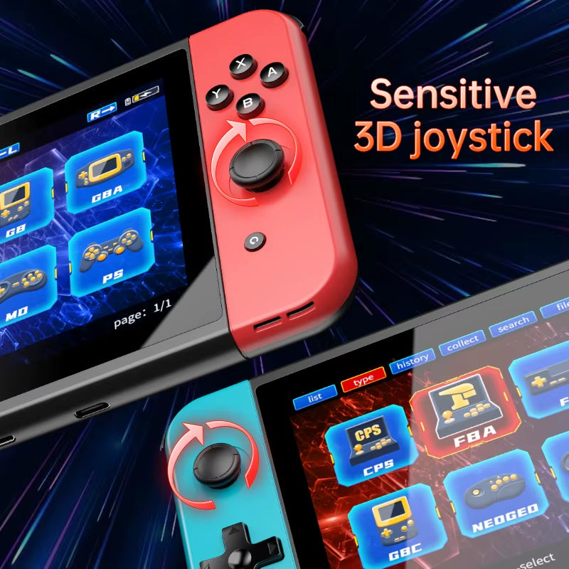 X70 Handheld Game Console 7 Inch Video Game Players Supports 2 USB Controllers PS1 Game Connect to an HD TV