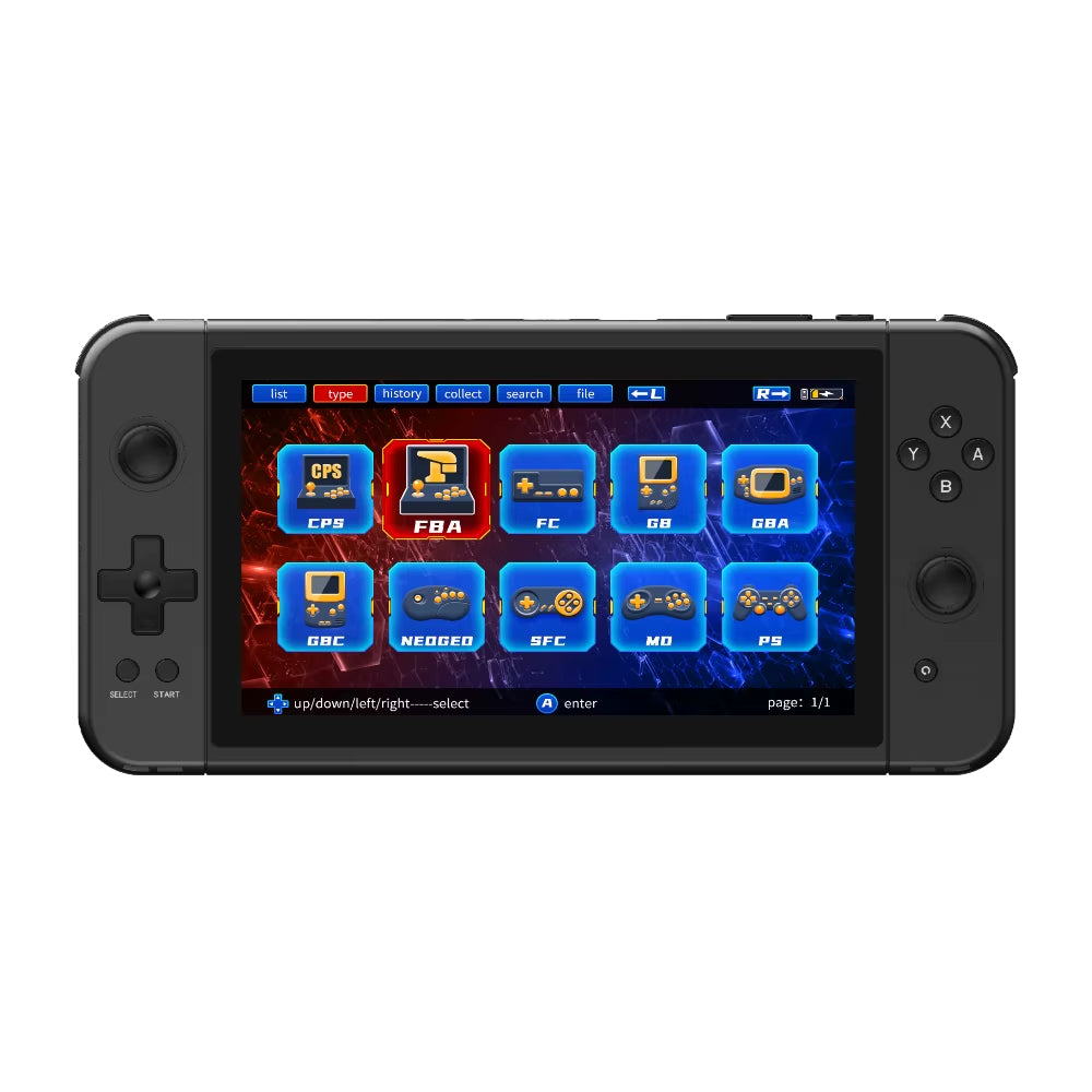 X70 Handheld Game Console 7 Inch Video Game Players Supports 2 USB Controllers PS1 Game Connect to an HD TV