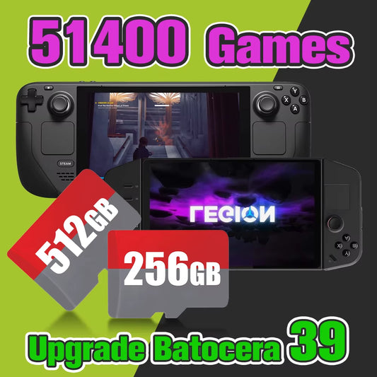 Batocera 39 Game TF Card for Steam Deck/Gdp WIN4 Handheld Game Console/Pc/Mac 512GB with 51400 Retro Games for PS3/PS1/WII/N64